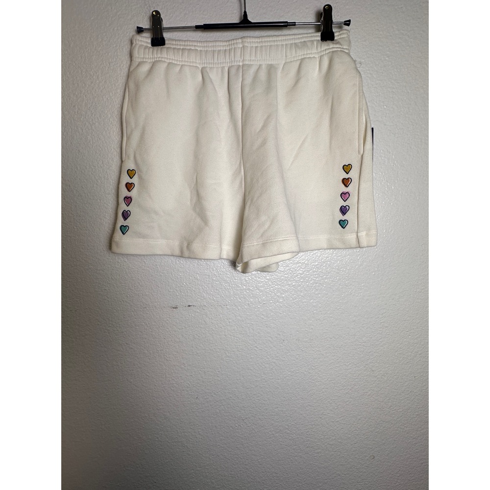 Roller Rabbit Target White Disco Heart Sweatshorts Small NWT